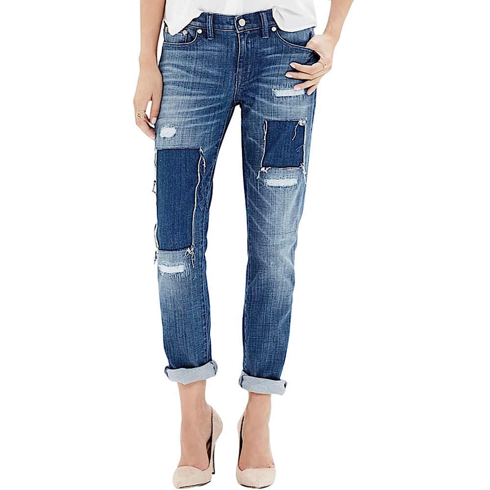 Madewell The Slim Boyjean: Patched-Up Edition in Springfield Wash